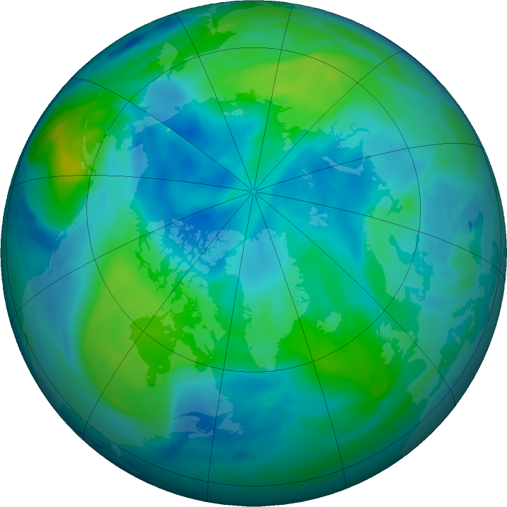 Arctic ozone map for 30 September 2020